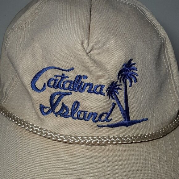 Catalina Island Travel Souvenir Embroidered Palm Tree Nautical Rope Hat (defect) - Picture 7 of 7